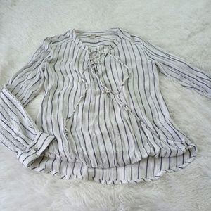 Vintage America Blues Women's Stripe  Blouse Size